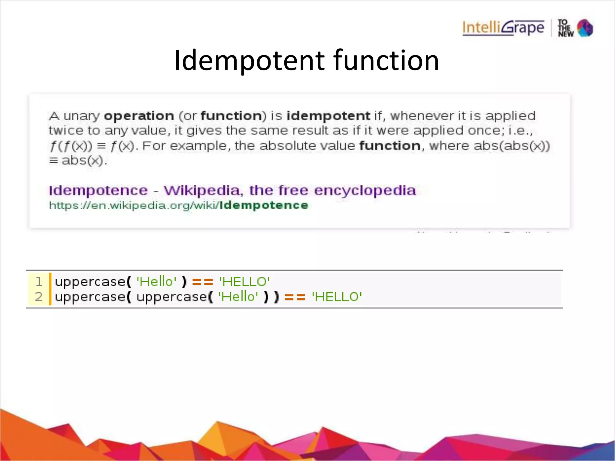 Idempotent function
 