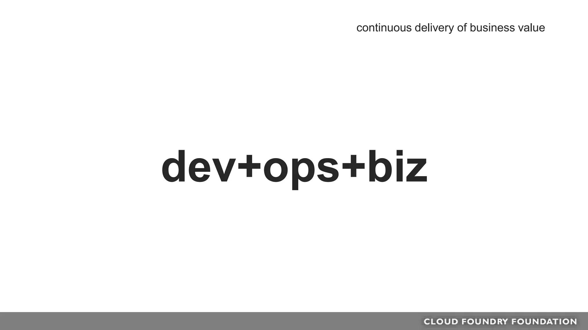 dev+ops+biz
continuous delivery of business value
 