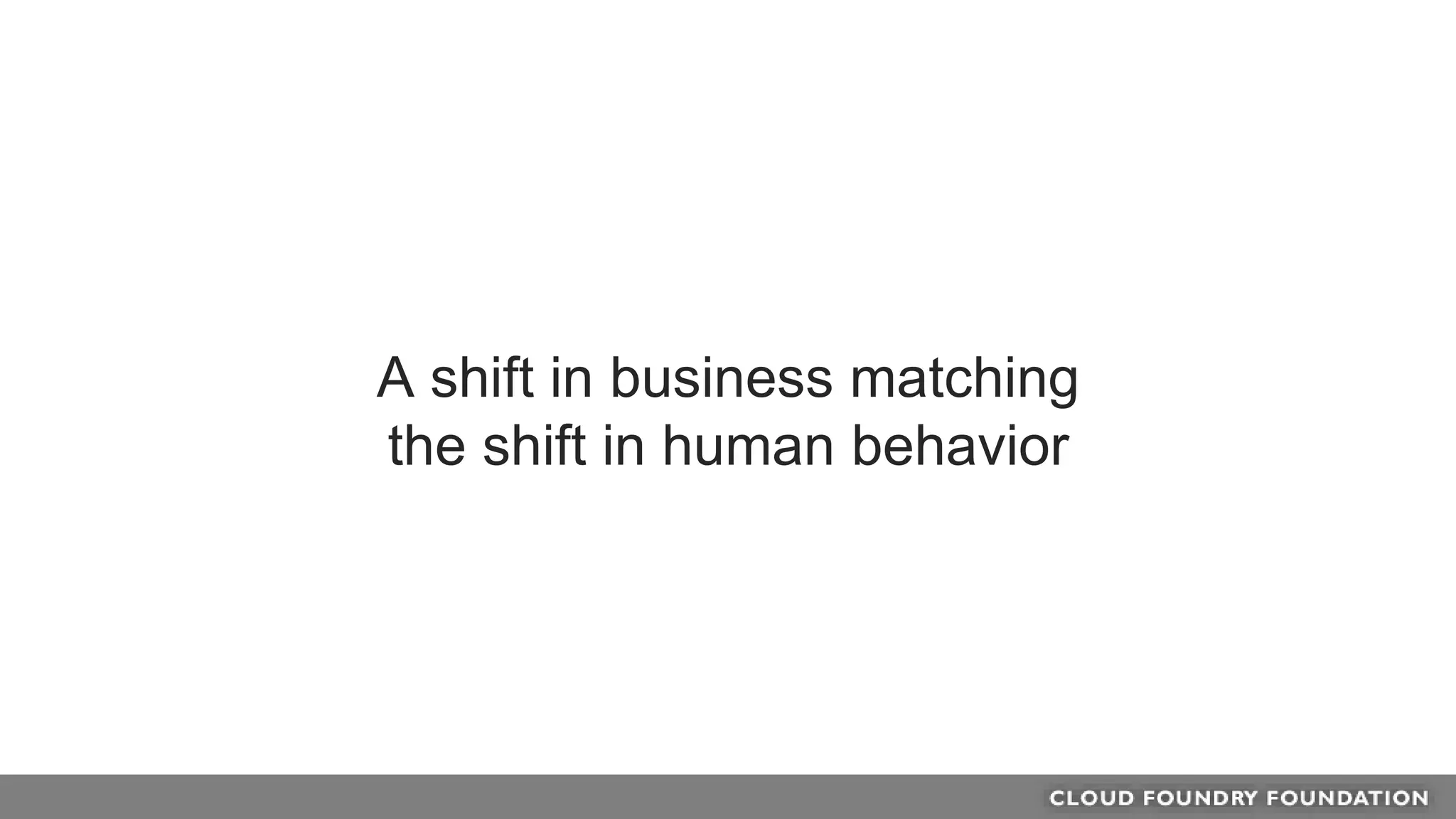 A shift in business matching
the shift in human behavior
 