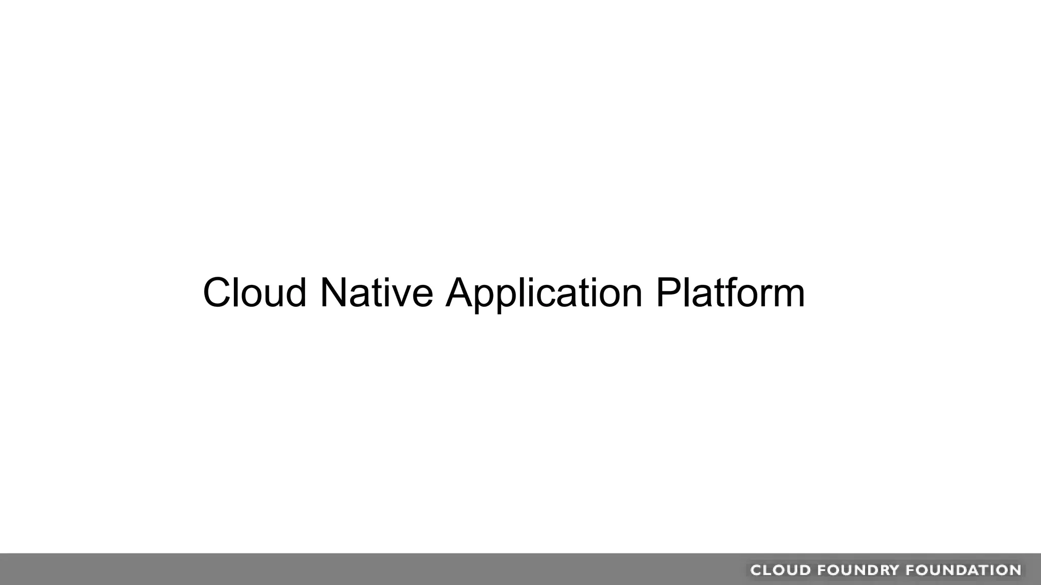Cloud Native Application Platform
 