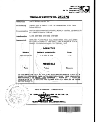 IMPI Patente JIM ViDoc2_MX_I_2009_105655