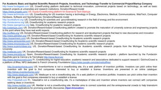 For Academic Basic and Applied Scientific Research Projects, Inventions, and Technology-Transfer to Commercial Project/Sta...