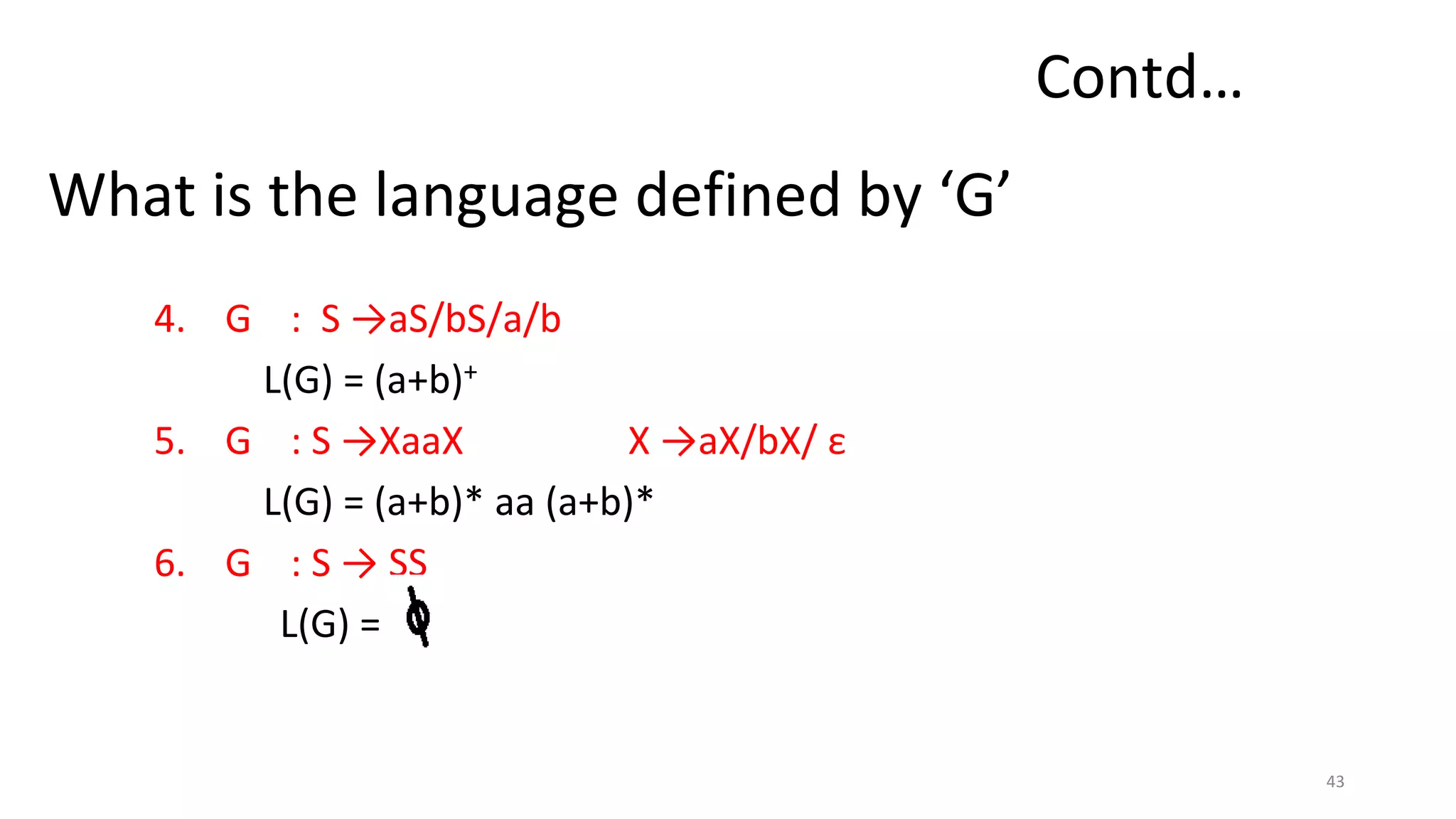 Automata theory - CFG and normal forms | PPTX