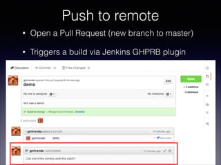 Push to remote
•

If failed, notify
•

Another commit to the same branch
triggers another Verify Build Job

•

Super easy ...