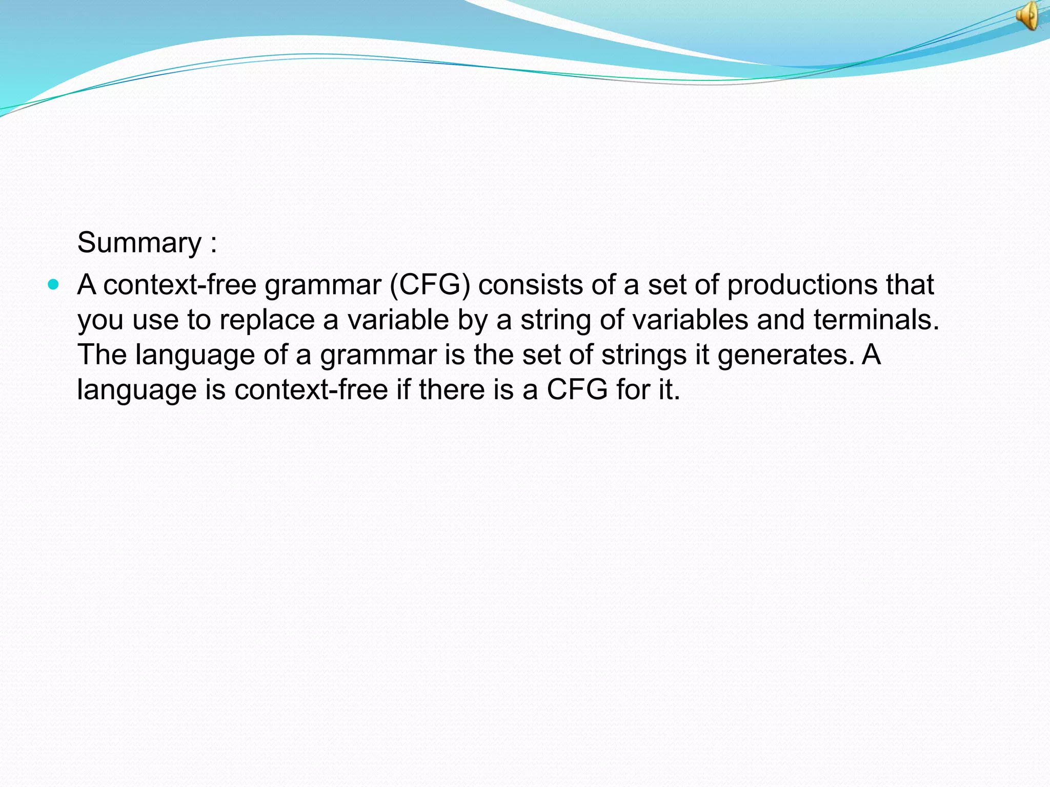 Conteext-free Grammer | PPT