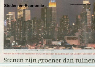 Steden en Economie
                     Creatieve Fabriek Hengelo Strategie document
 