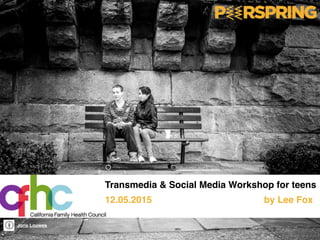 Joris Louwes
Transmedia & Social Media Workshop for teens 
12.05.2015 by Lee Fox
 