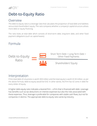 Cfi Financial Ratios Cheat Sheet Ebook Pdf