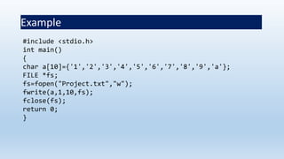 File in C language | PPTX
