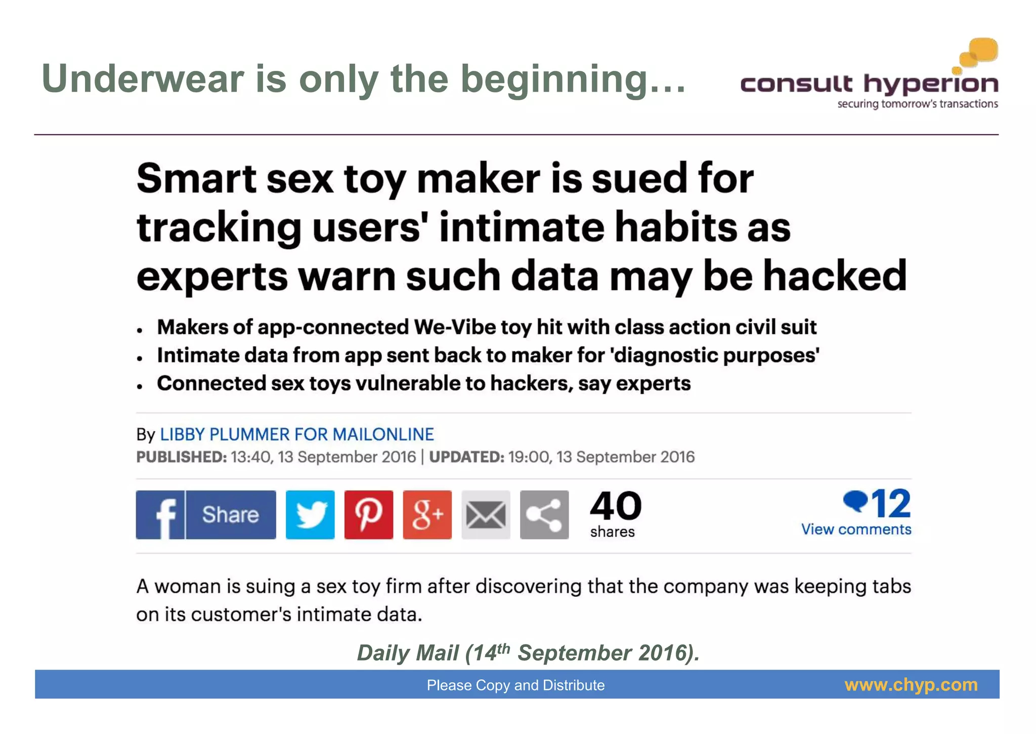 www.chyp.comPlease Copy and Distribute
Underwear is only the beginning…
Daily Mail (14th September 2016).
 