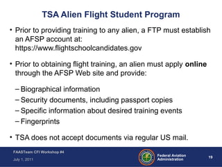 CFI Workshop - Module 4 Transportation Security Administration | PPT