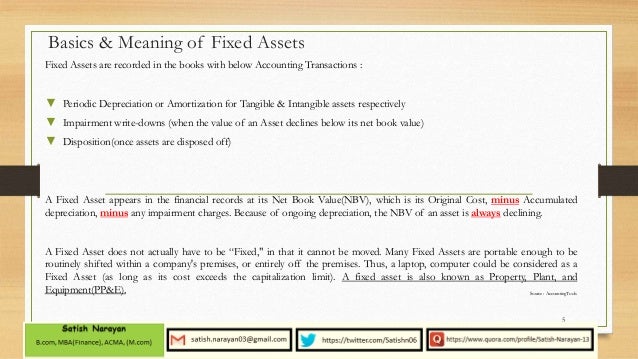 depreciation of fixed asset