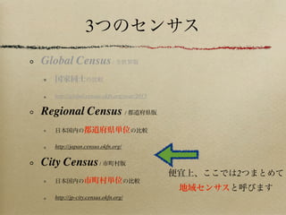 Code for Japan Summit 2015 発表:  Open Data Census を通じて