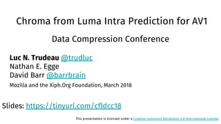 Chroma from Luma Intra Prediction for AV1 | PDF