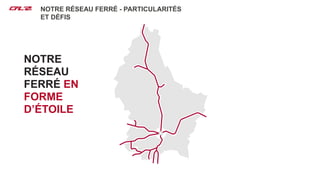 Nos projetsNOTRE RÉSEAU FERRÉ - PARTICULARITÉS
ET DÉFIS
NOTRE
RÉSEAU
FERRÉ EN
FORME
D’ÉTOILE
 