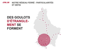 Nos projetsNOTRE RÉSEAU FERRÉ - PARTICULARITÉS
ET DÉFIS
DES GOULOTS
D’ÉTRANGLE-
MENT SE
FORMENT
 