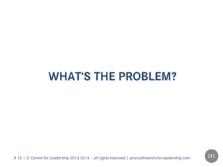 # 12 | © Centre for Leadership 2013-2014 – all rights reserved | service@centre-for-leadership.com
WHAT‘S THE PROBLEM?
 