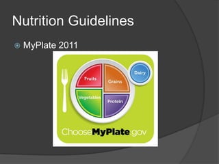 Nutrition Guidelines
   MyPlate 2011
 