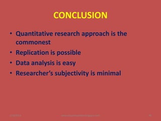 Quantitative Conclusion Example Ppt. types of quantitative research | PDF