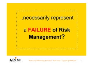 ..necessarily represent
a FAILURE of Risk
Management?
Re-focusing ERM Strategy & Practices – Marc Ronez - Copyright @ ARiM...
