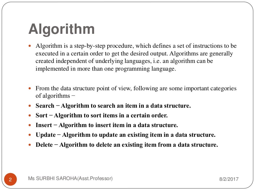 Algorithm and Flowcharts