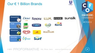 27© 2013 Ask, Share, Learn www.proformative.com
#CFOD13
Unilever:
Record-to-Report Case Study
Mike Duderich
Finance Director,
Americas R2R Operations
 