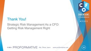 Thank You Note Risk Management Strategic Risk Management as a CFO: Getting Risk Management Right | PPTX