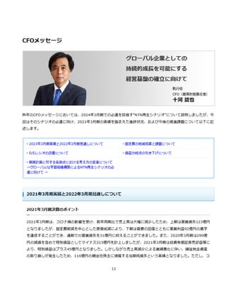 CFO Message in NTN Report 2021 (English & Japanese)