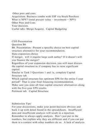 CFO Presentation BackgroundThis is a presentation to a banker .docx