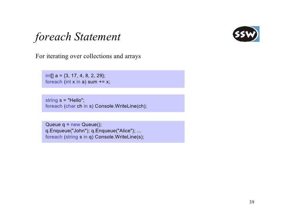 to foreach break java 8 how C# for beginners