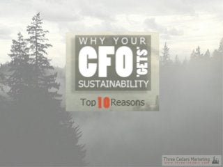 Why your CFO 'Gets' Sustainability - Top 10 Reasons