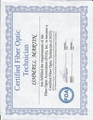 Certified Fiber Optic Certification