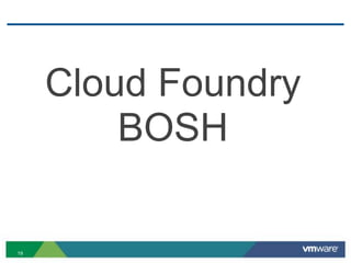 Cloud Foundry
         BOSH

19
 