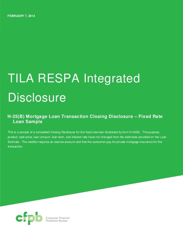 CFPB Loan Transaction Disclosure Training Aid