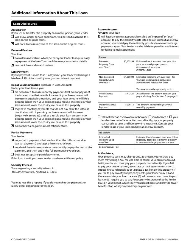 closing disclosure form excel