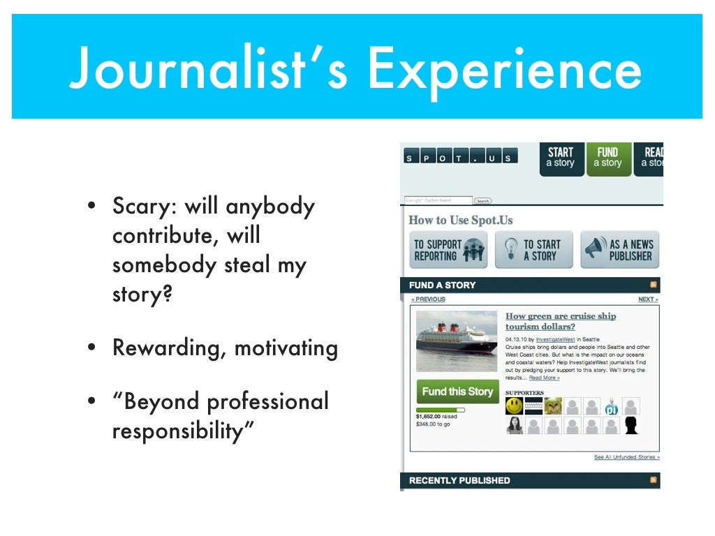 Crowdsourcing In Journalism two case studies