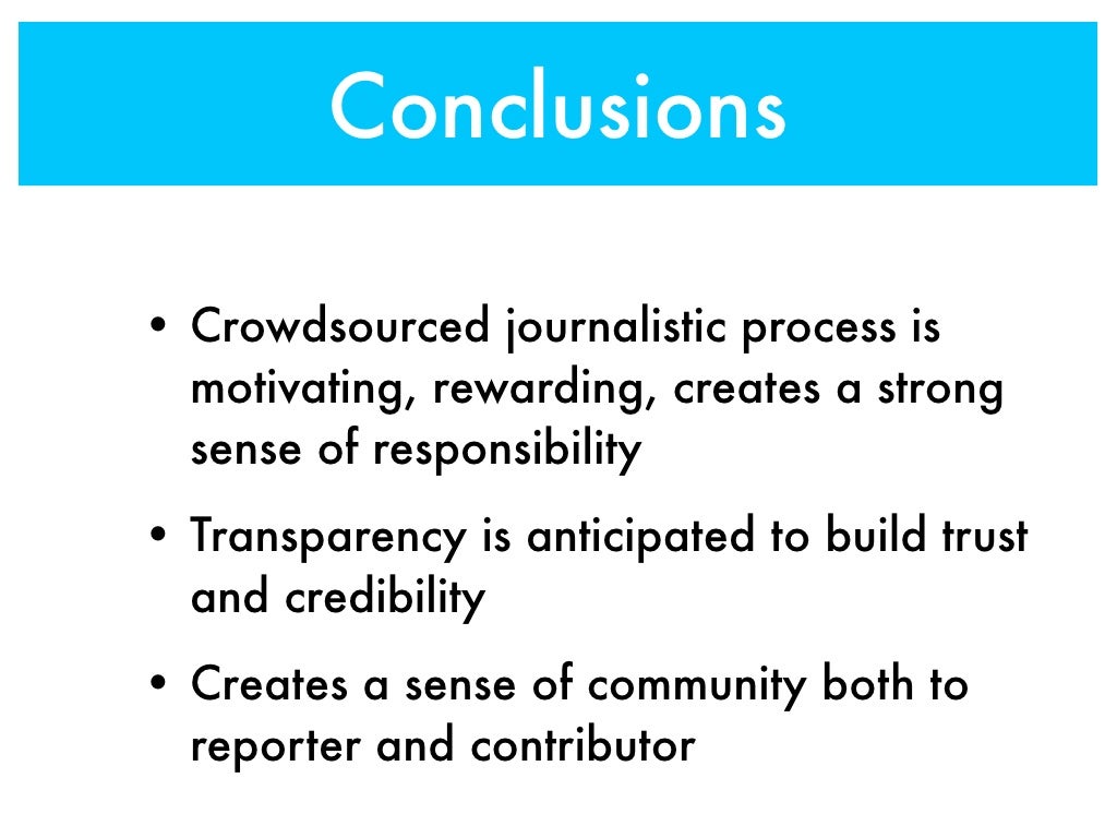 Crowdsourcing In Journalism two case studies