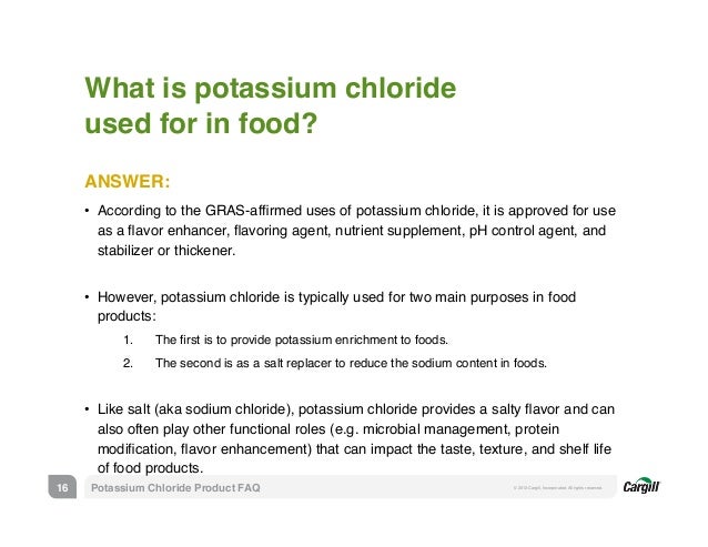 Frequently Asked Questions About Potassium Chloride Food