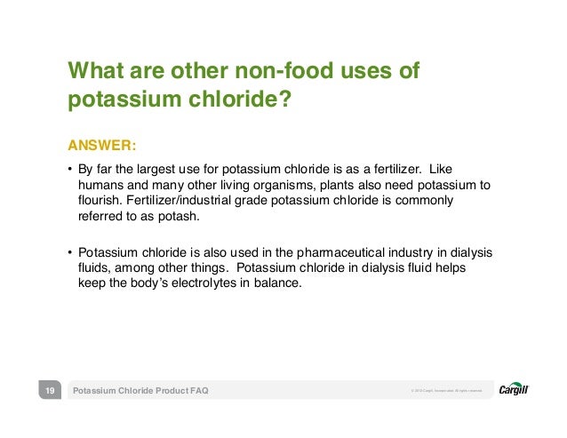 Frequently Asked Questions About Potassium Chloride Food
