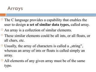 CFP_Unit 4. Arrays, Structure and Pointers pptx | PPTX