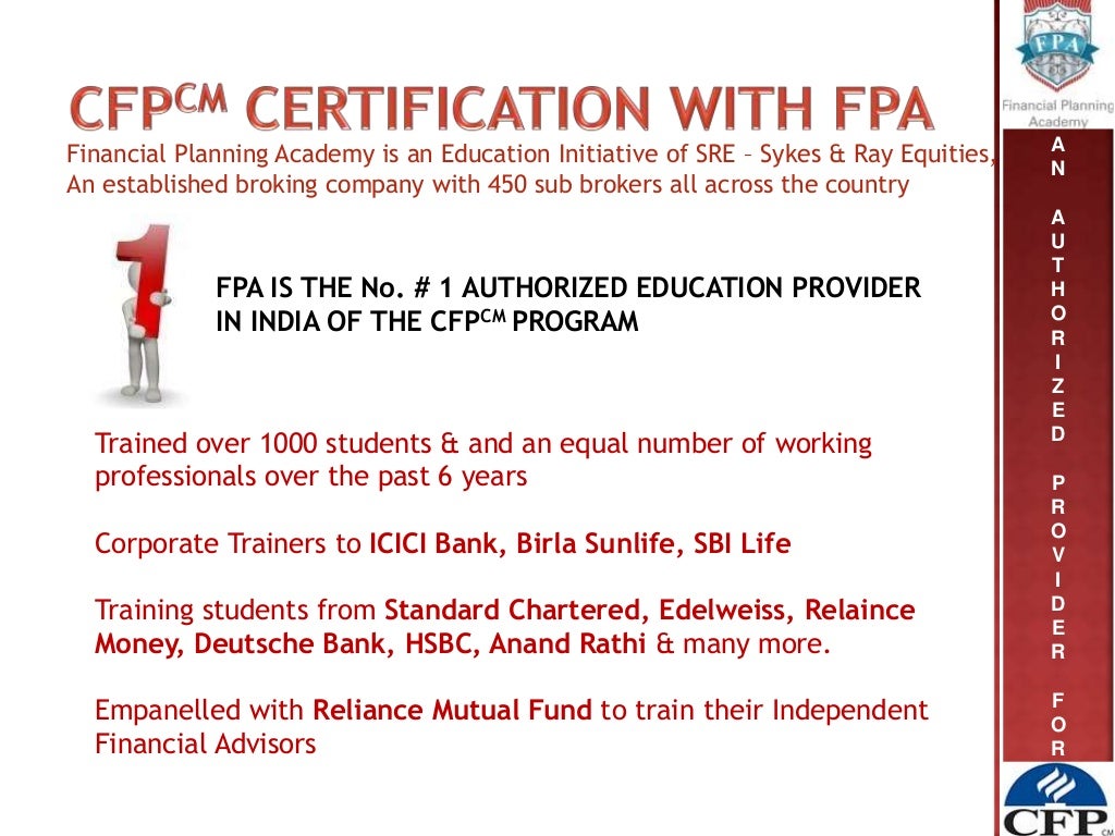 CFP with Financial Planning Academy (FPA)