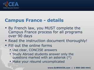 CEA French Student Visa for Study Abroad France | PPT