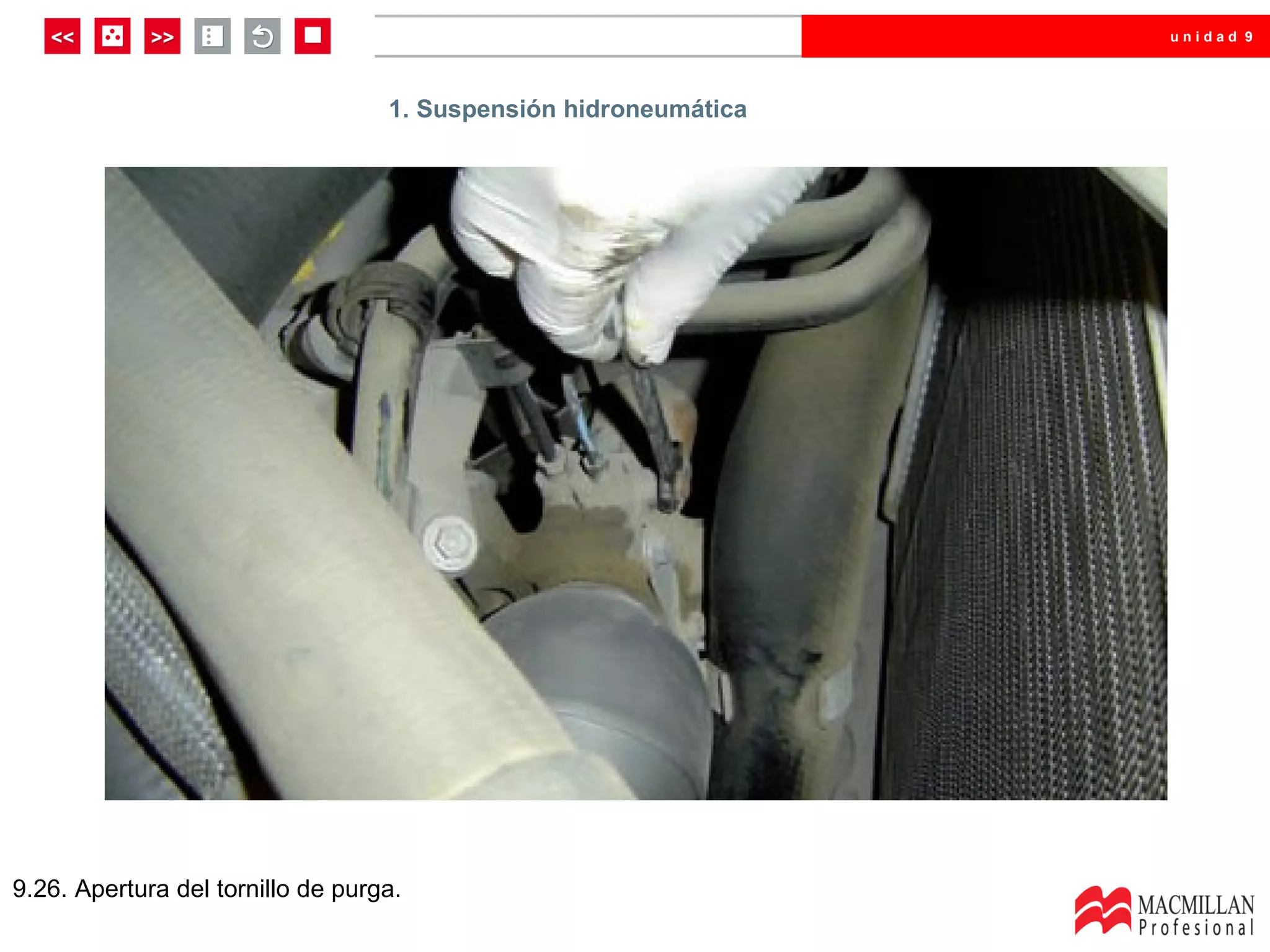 unidad 9




                                   1. Suspensión hidroneumática




9.26. Apertura del tornillo de purga.
 