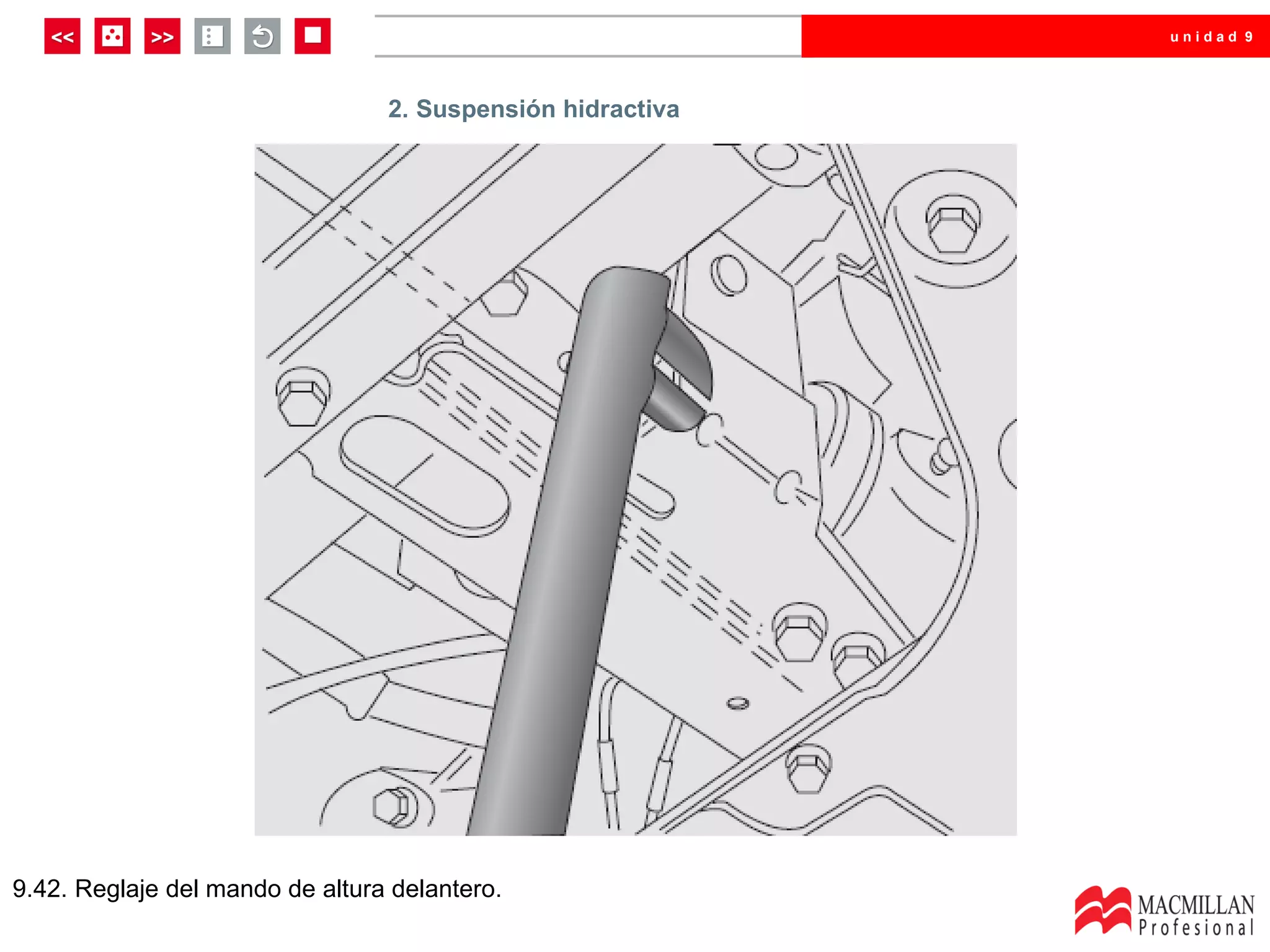 unidad 9




                                 2. Suspensión hidractiva




9.42. Reglaje del mando de altura delantero.
 