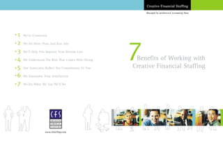 Benefits of Working with CFS