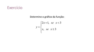 Exercício
Determine o gráfico da função:








3,
3,12
xsex
xsex
y
 