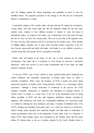 Common Foreign and Security Policy of EU | DOCX