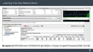 Learning Your Key Metrics Demo
15
My laptop Dell XPS 9550 Intel i7-6700HQ CPU @ 2.60GHz, 4 Core(s), 8 Logical Processor(s) RAM: 32.0 GB
 