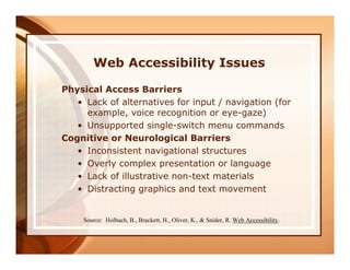 Improving Your Web Site Accessibility