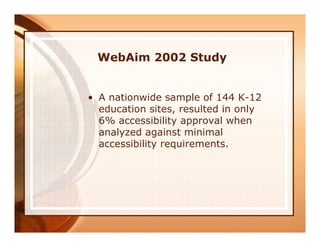 Improving Your Web Site Accessibility